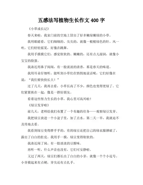 五感法写植物生长作文400字