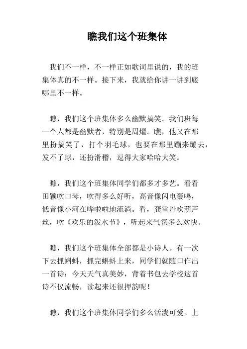 瞧我们这个班集体