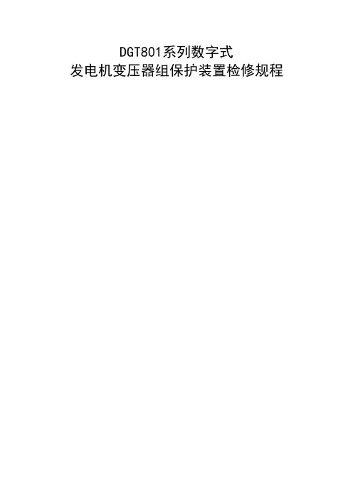 DGT801系列数字式检修规程