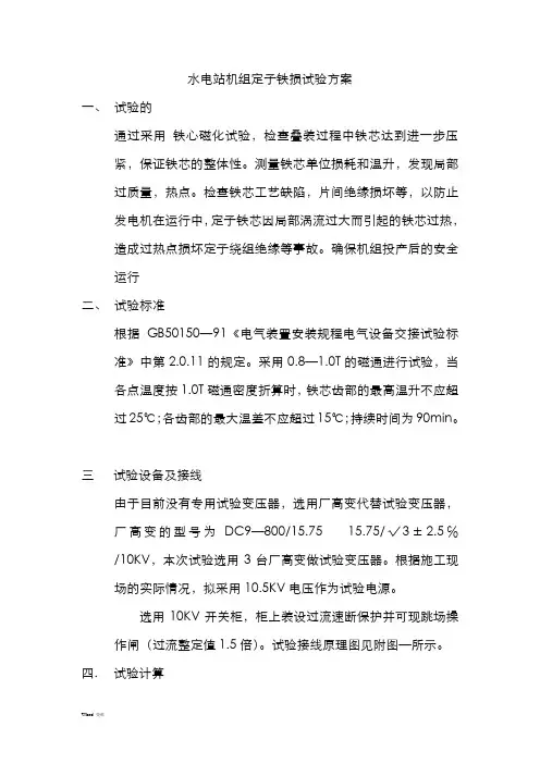 定子铁损试验措施