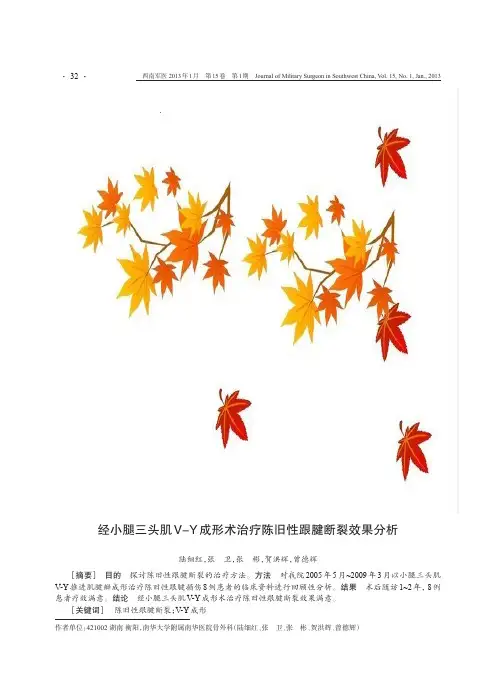 经小腿三头肌V-Y成形术治疗陈旧性跟腱断裂效果分析