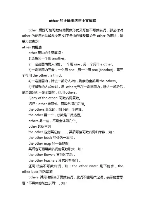 other的正确用法与中文解释