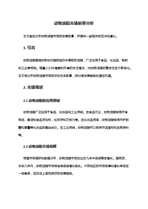 2024年动物油脂市场前景分析