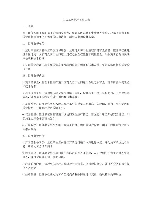 人防工程监理监督方案
