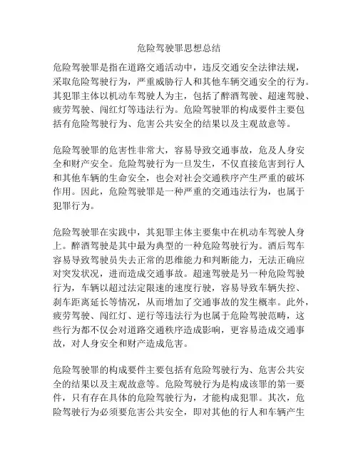 危险驾驶罪思想总结