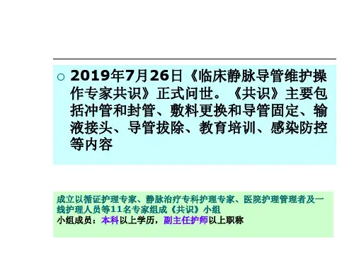 静脉治疗专家共识PowerPoint演示文稿