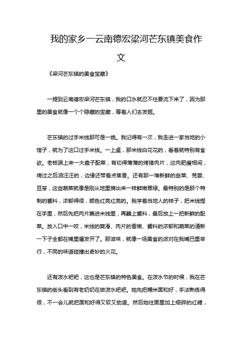 我的家乡一云南德宏梁河芒东镇美食作文