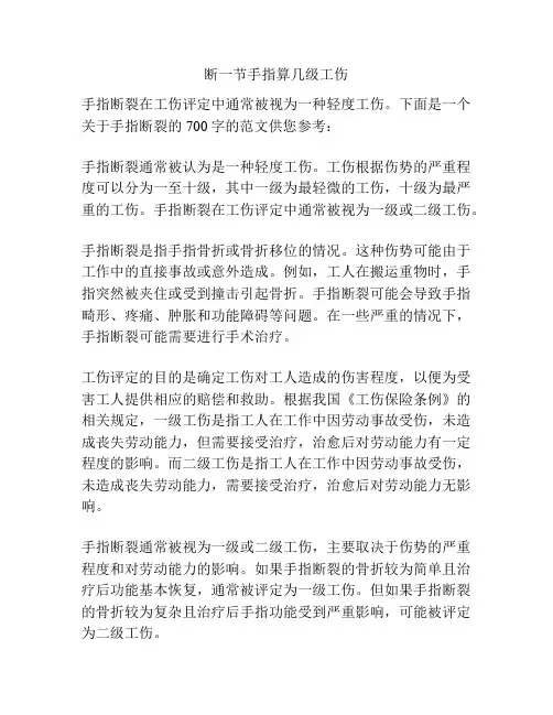 断一节手指算几级工伤