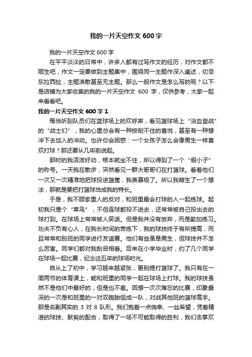 我的一片天空作文600字