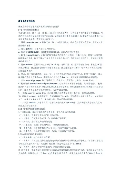 颅骨体表定位标志