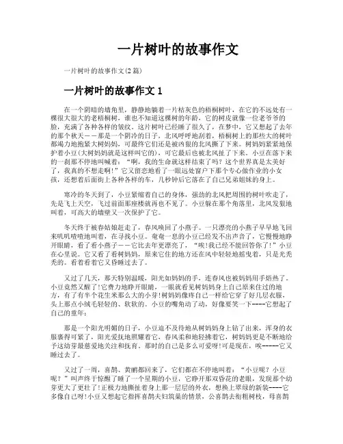 一片树叶的故事作文