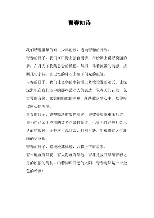 青春如诗—作文