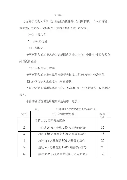 老挝税务制度