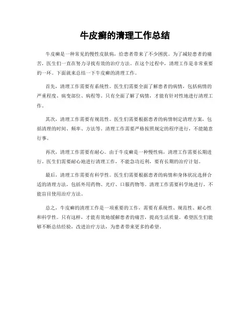牛皮癣的清理工作总结