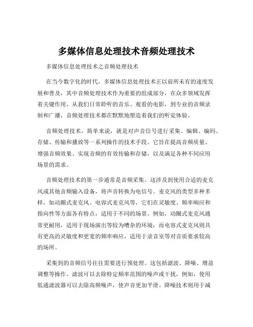 多媒体信息处理技术音频处理技术