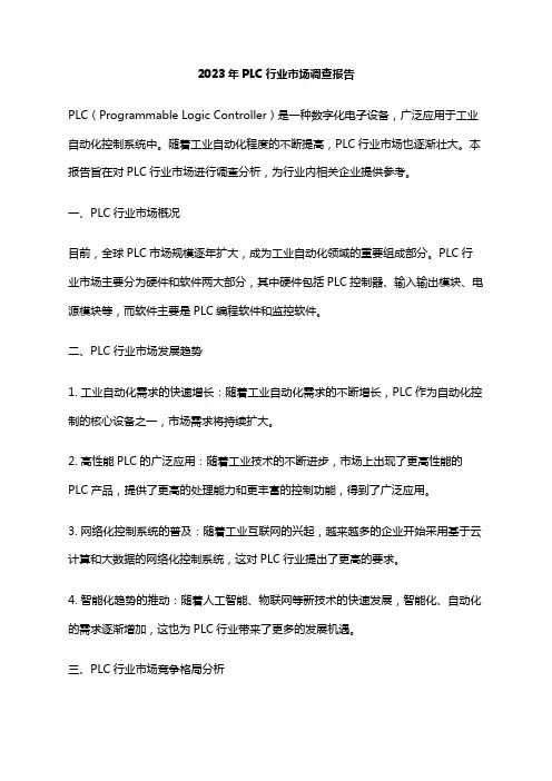2023年PLC行业市场调查报告