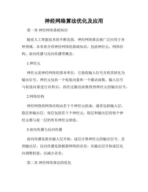 神经网络算法优化及应用