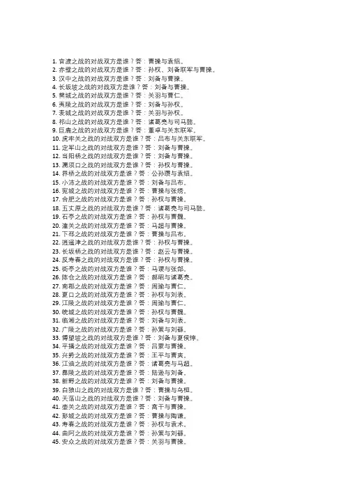 100道三国演义带答案测试题4
