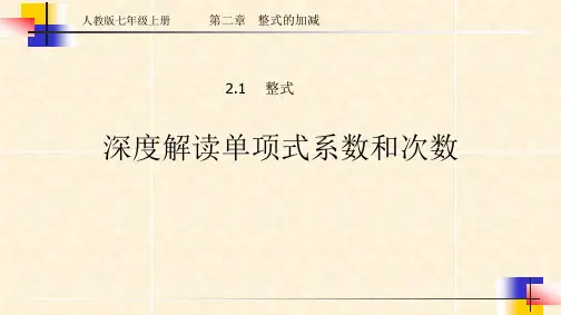 单项式的系数和次数解读