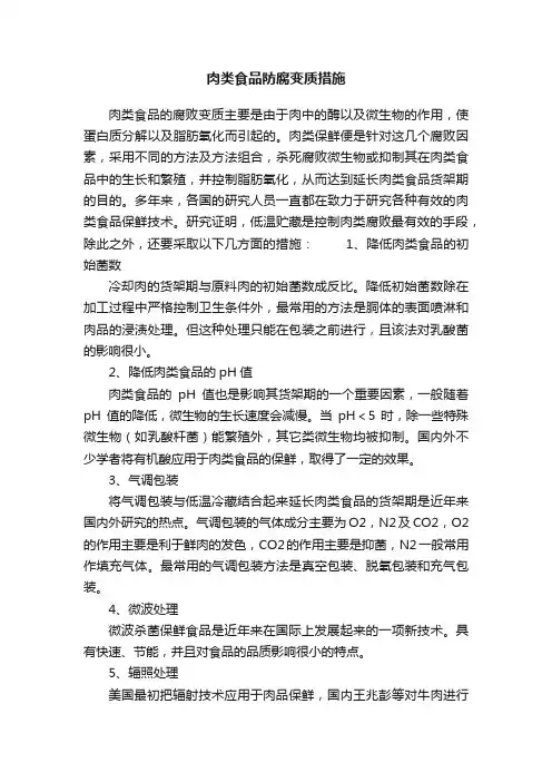 肉类食品防腐变质措施