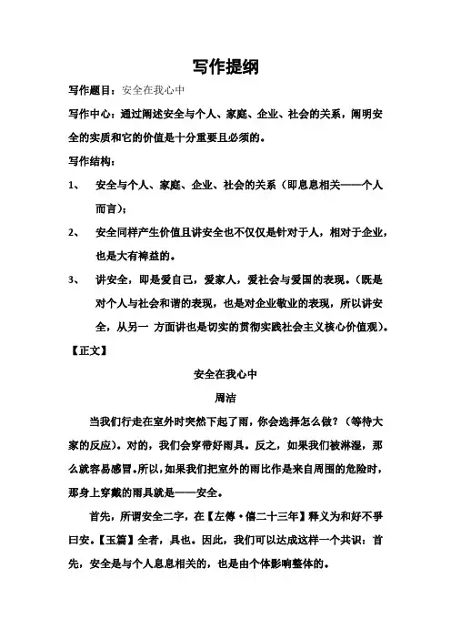 安全在我心中-征文