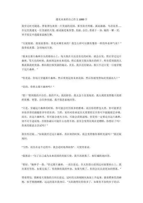 遇见未来的自己作文1000字正式版