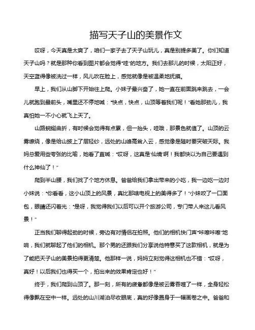 描写天子山的美景作文
