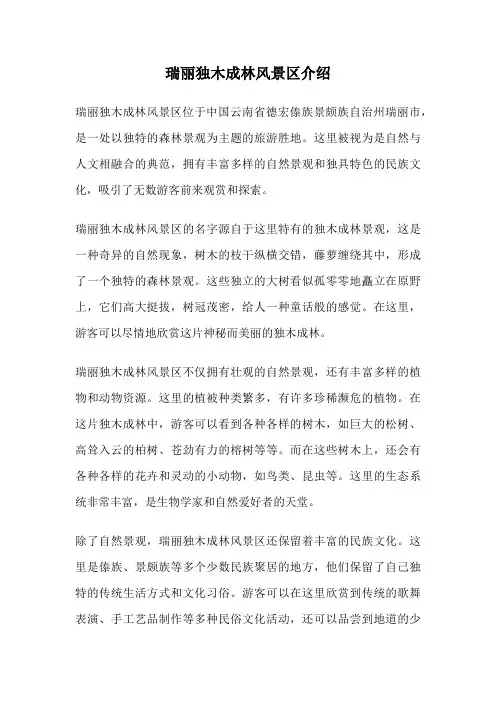 瑞丽独木成林风景区介绍