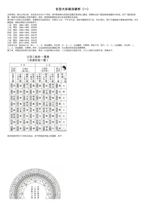 玄空大卦秘法破析（一）