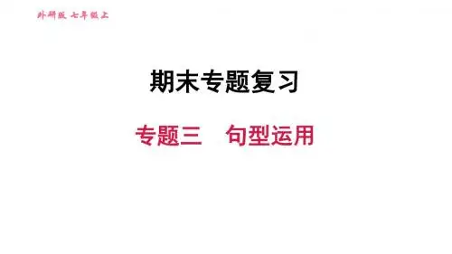 外研版七年级英语上册期末专题复习课件：专题三 句型运用(共63张PPT)
