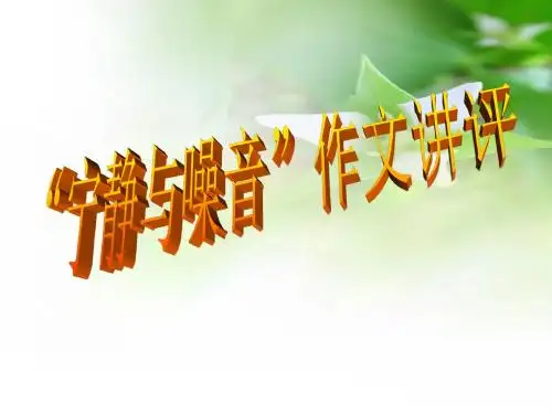 “宁静与噪音”作文讲评 PPT课件