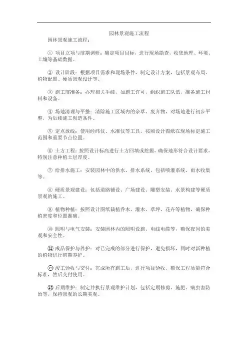 园林景观施工流程