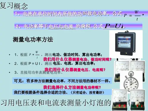 新人教版九年级物理全册《18.3测量小灯泡的电功率》课件(共16张PPT)