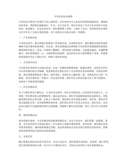 少先队的活动感想