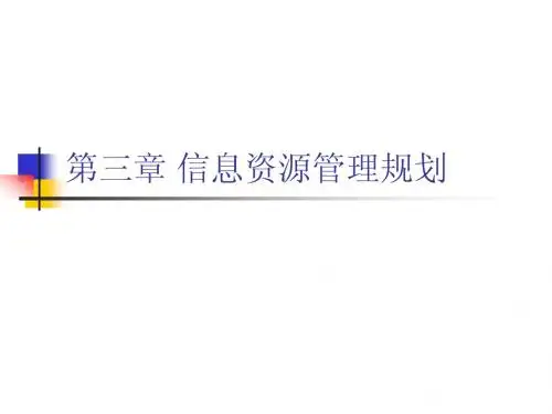 信息资源管理规划