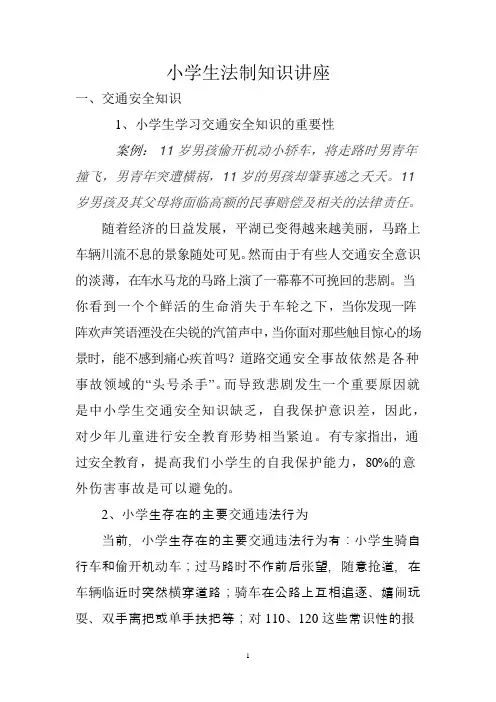 小学生法制知识讲座