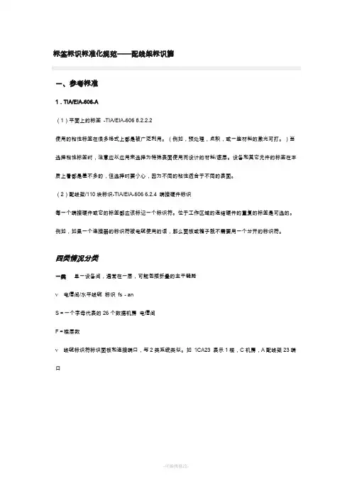 标签标识标准化规范_配线架标识篇