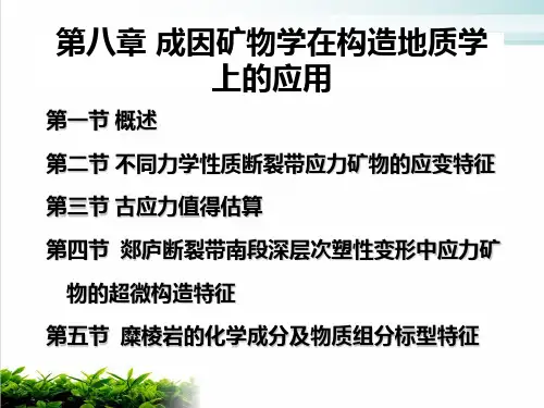 成因矿物学在构造地质上的应用讲义模版(PPT46张)