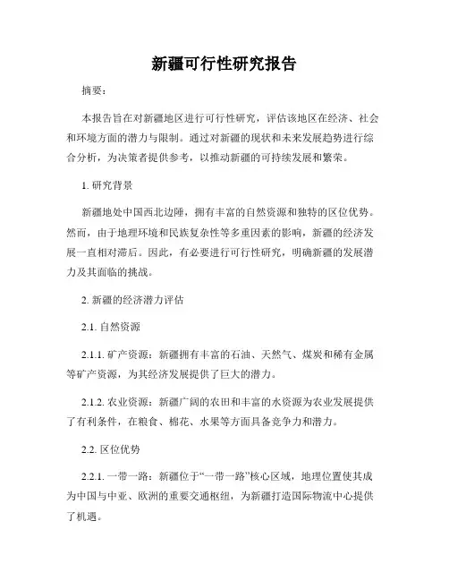 新疆可行性研究报告