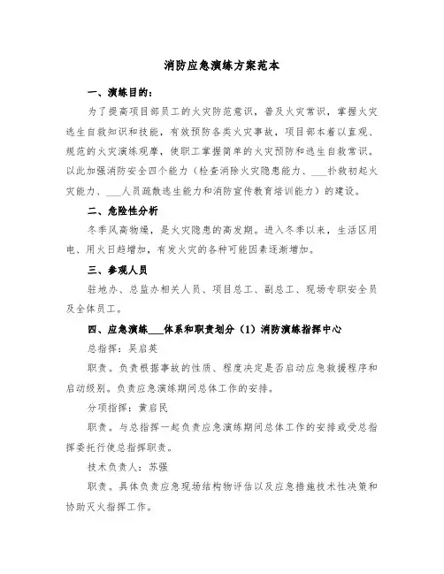 消防应急演练方案范本(六篇)