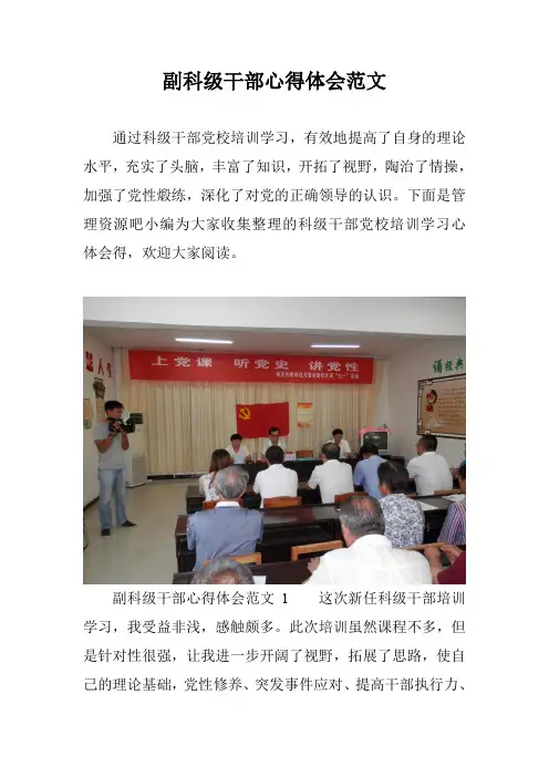 副科级干部心得体会范文