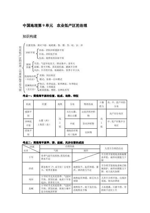 中国地理第9单元 农业低产区的治理