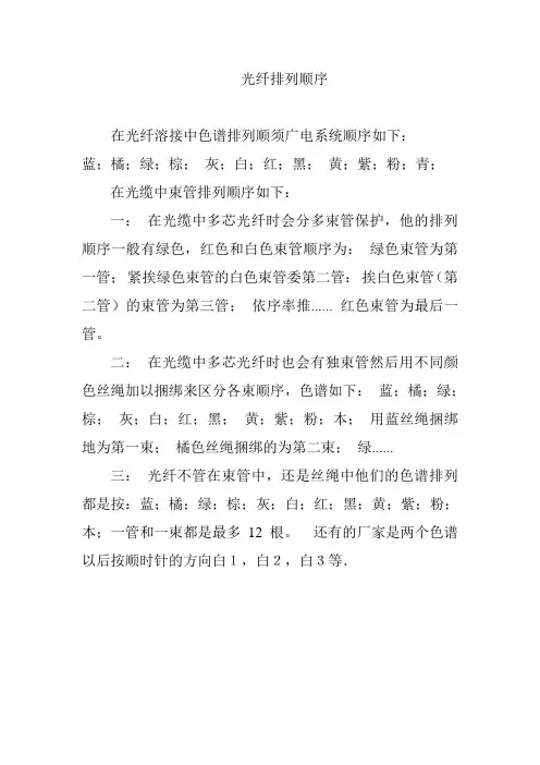 光纤排列顺序
