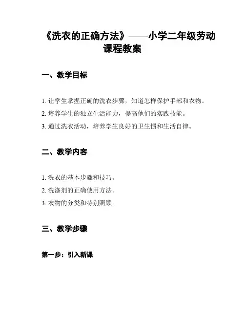 《洗衣的正确方法》——小学二年级劳动课程教案