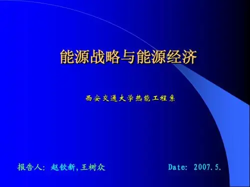 能源战略与能源经济 第六章