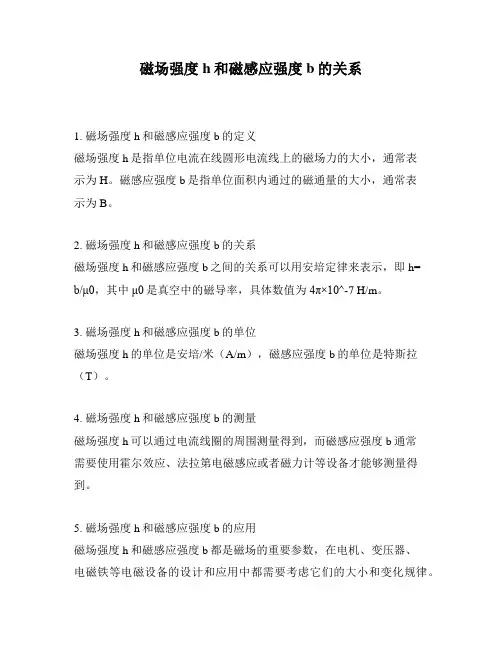 磁场强度h和磁感应强度b的关系