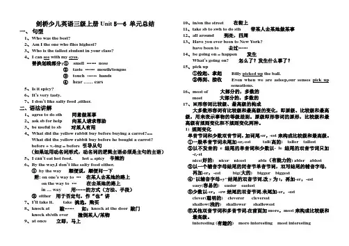 剑桥少儿英语三级上5-6总结