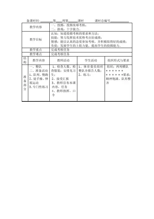 投掷：投掷垒球考核