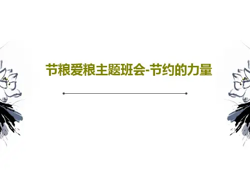 节粮爱粮主题班会-节约的力量21页PPT