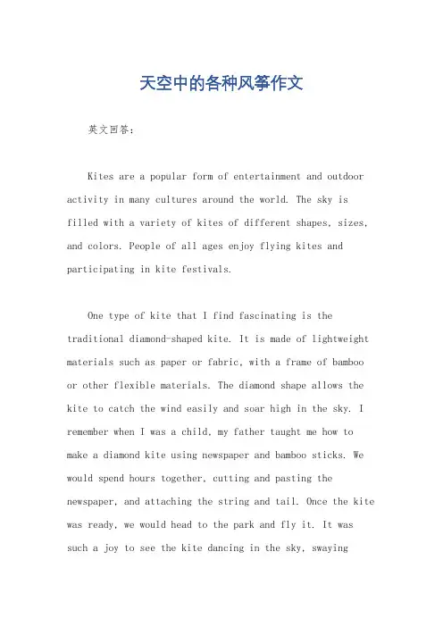 天空中的各种风筝作文